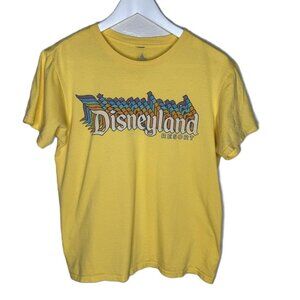 Disneyland Resort Women's Retro Style Yellow Logo T-Shirt, Boxy Fit, Size Large